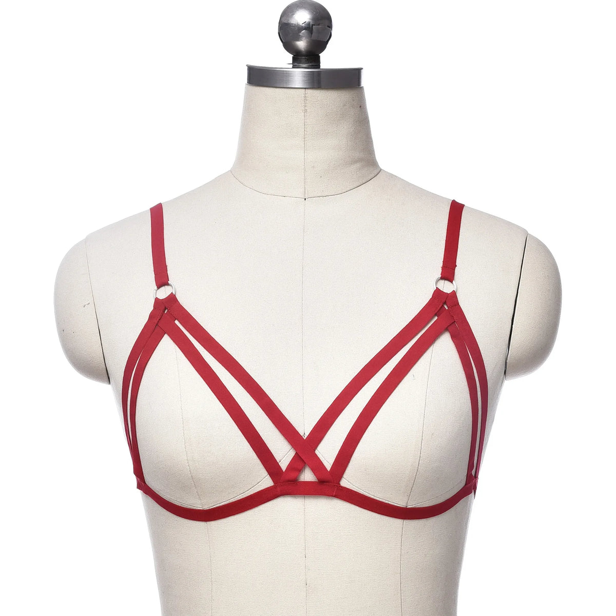 GUUOAT Women’s Open-Cup Lingerie Bra - Hollow-Out Design with Adjustable Cross Straps