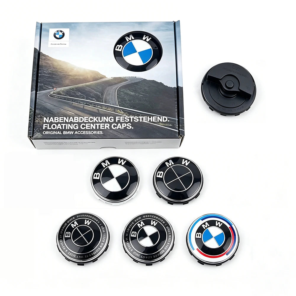 BMW Floating Wheel Center Caps - 4-Piece 56mm/68mm Wheel Hub Caps for BMW Models