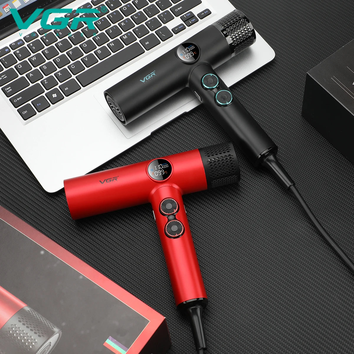 VGR Professional Hair Dryer V-401 — Hot & Cold Adjustment with Brushless Motor 110000 RPM