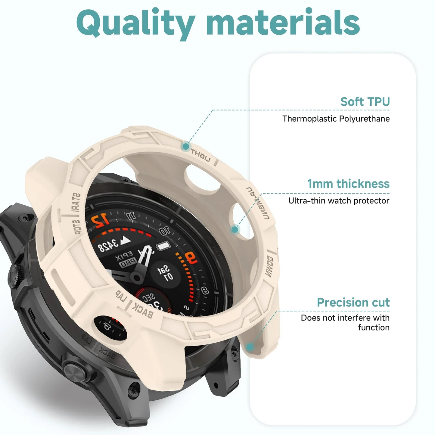 Hollow Protective Silicone Case for Garmin — Bumper Cover for Fenix 7/7S/7X and Epix Pro (42mm, 47mm, 51mm)