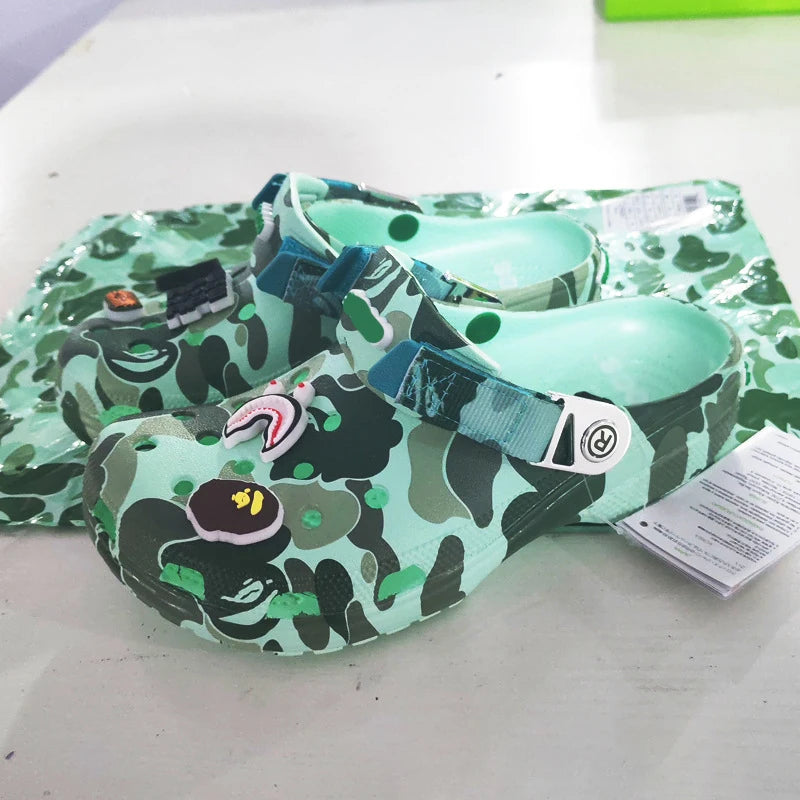 Camouflage Couple Sandals - Casual EVA Ankle-Wrap Flip Flops for Men & Women Beach Outdoor Slippers