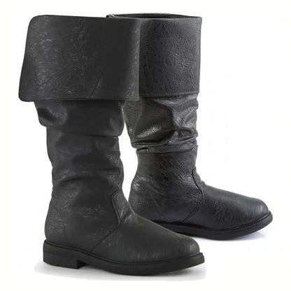 Medieval Leather Boots – Jack Sparrow Renaissance Half-Haddock Shoes, LARP Pirate Warrior Vintage Jackboots for Men