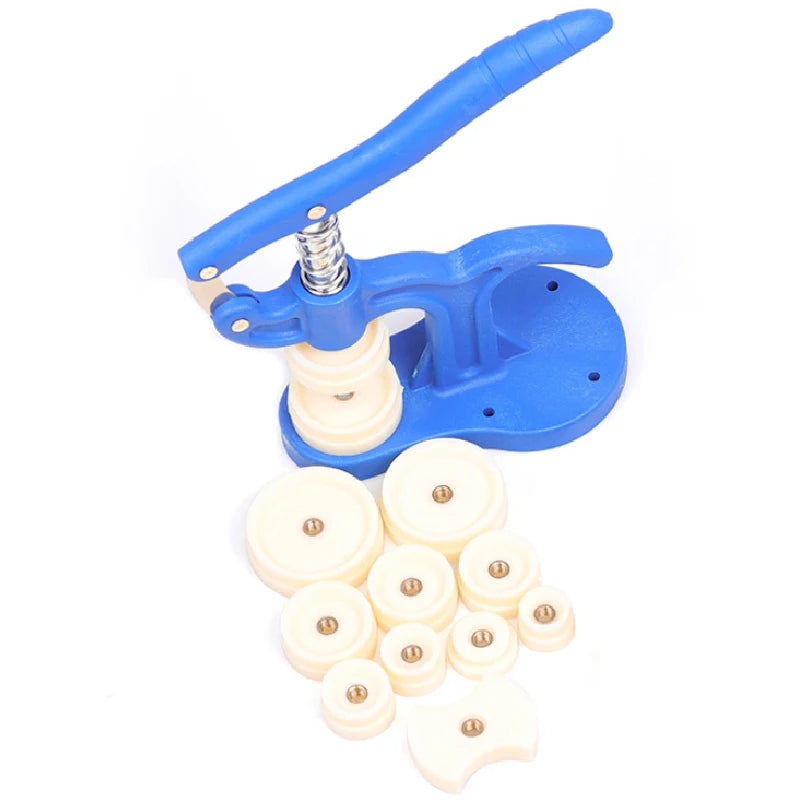 Pressure Repair Press Tool – Watch Back Closer with 12 Plastic Dies, Watchmaker Case Crystal Glass Hand Tools & Accessories