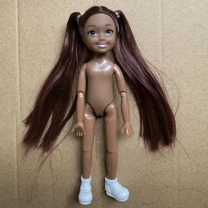 14cm Little Kelly Movable Doll — 5-Inch 1/12 BJD Reborn Toy for Boys & Girls, Dark/Light Skin, White, Blonde & Black Hair