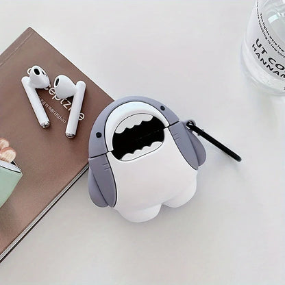Cute Cartoon Shark Silicone Case for AirPods 1/2/3/4 & Pro 2 — Protective Wireless Earphone Cover