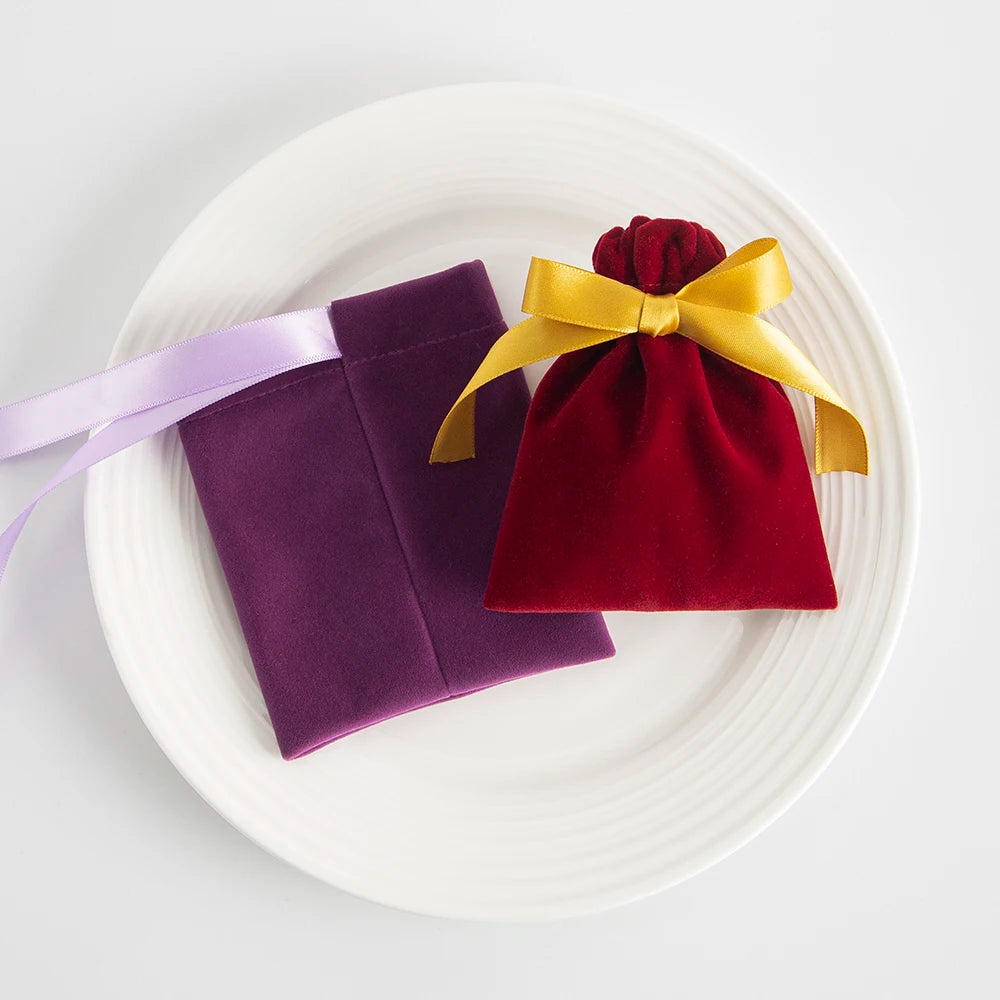10PCS Purple Velvet Drawstring Bags — Jewelry Gift & Candy Storage Pouches