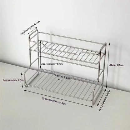 Double Layer Bathroom Sink Storage Rack - Minimalist Drainage Organizer for Cosmetics, Shower Gel & Toiletries