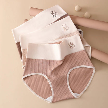 Women's Cotton Briefs - High-Waisted Belly Control Sports Panties Set for Women