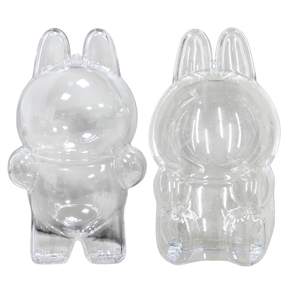 17cm Labubu Transparent Protective Cover - Monster Toy & Elf Doll Storage Display Box