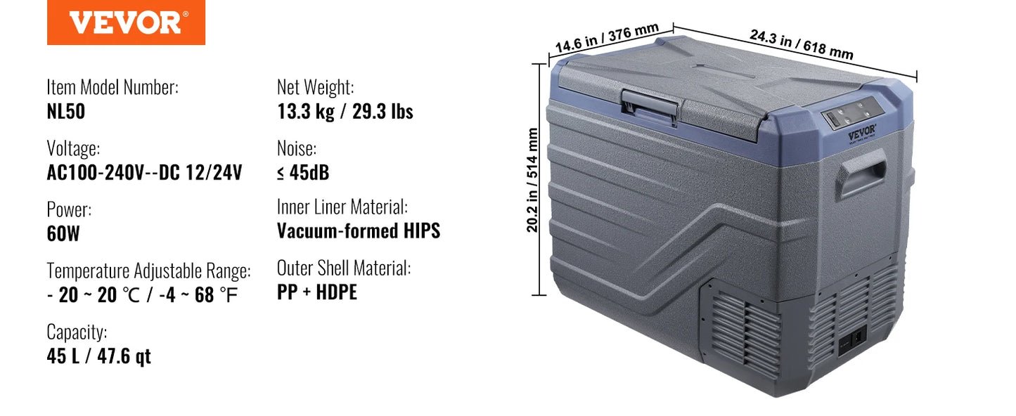 SucceBuy Portable Car Refrigerator — 8L–75L Single & Dual Zone Fridge with Bluetooth Temperature Control for Camping & RV