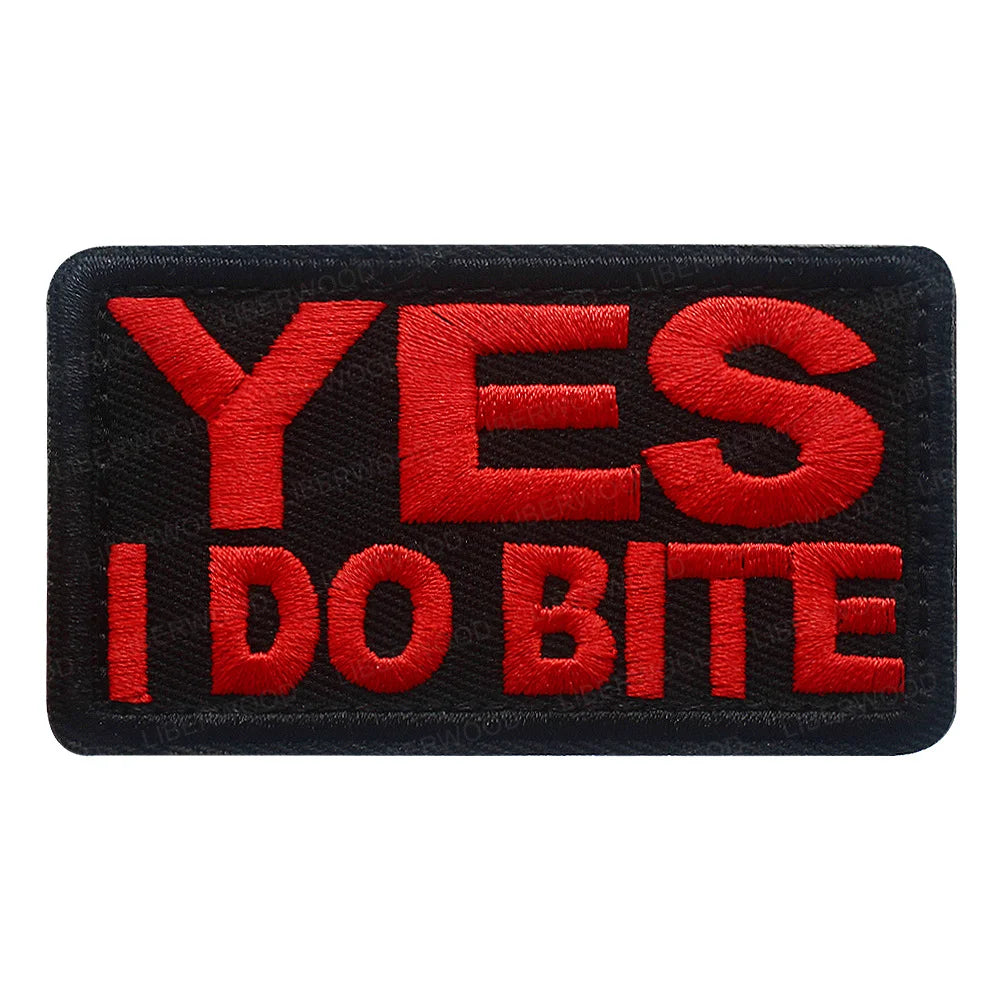 Dog Bite Risk Warning Patch - Embroidered K9 Service Dog Hook & Loop Badge