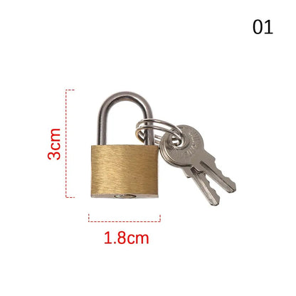 Small Copper Padlock – Mini Luggage, Box, and Case Lock for Home Improvement & Daily Use