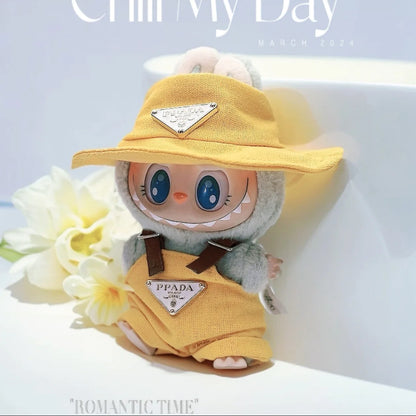 17cm Labubu Mini Doll Clothes Set – Outfit, Hat, Bag & Shoes, Accessories for Sitting & Party Game Toys