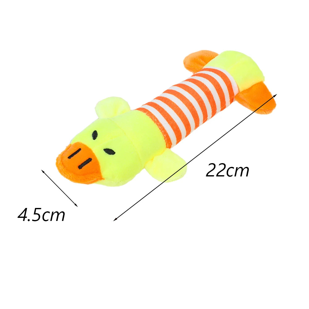 Plush Squeaky Dog Chew Toy - Interactive Teeth Cleaning Toy for Small & Medium Dogs