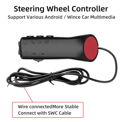 Universal Car Steering Wheel Remote Controller: Multi-functional Wired Control for Car Audio, GPS Navigation, DVD & Android - 7-Key Design