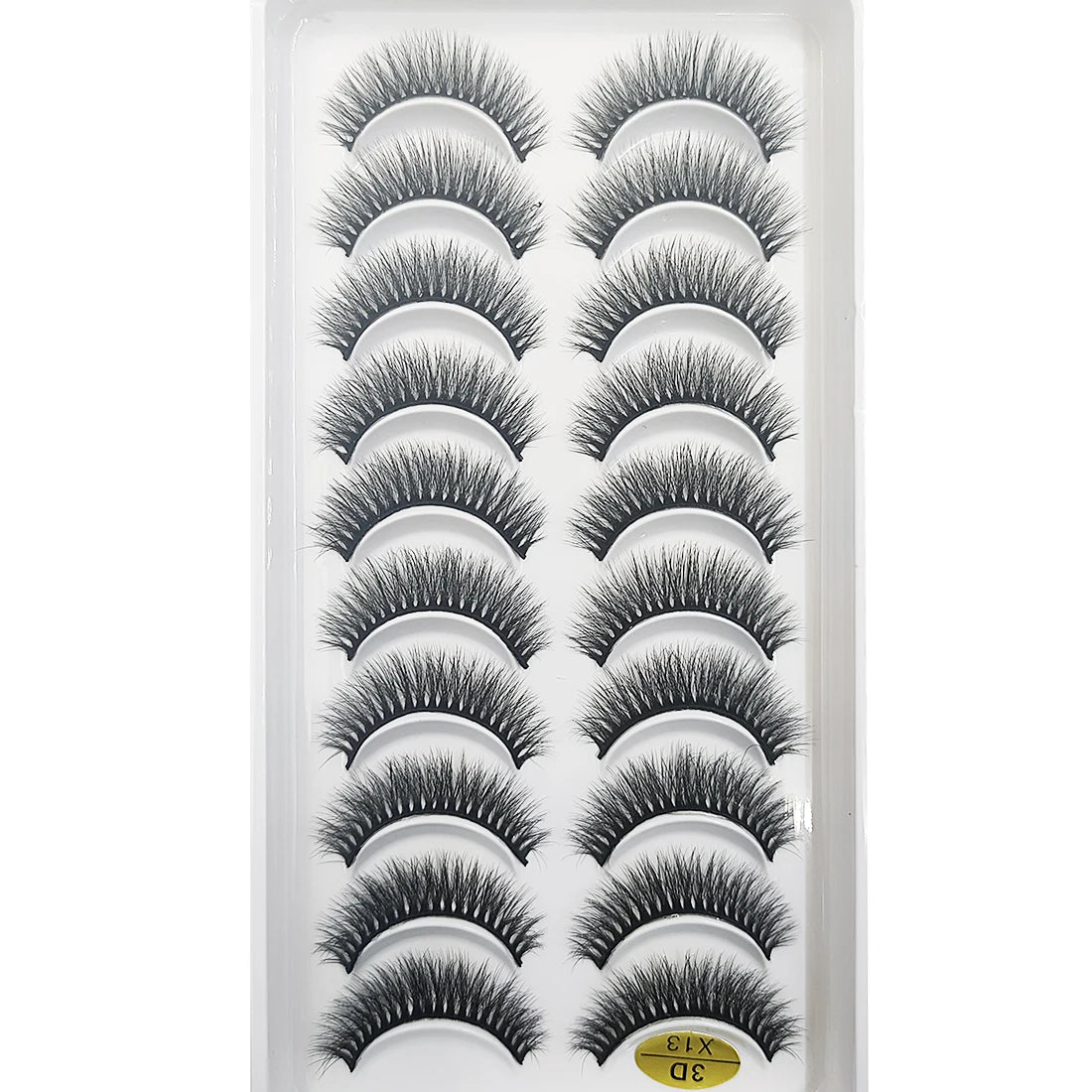 10 Pairs 3D Mink False Eyelashes – Soft Natural Cross Messy Dense Lash Extensions Makeup