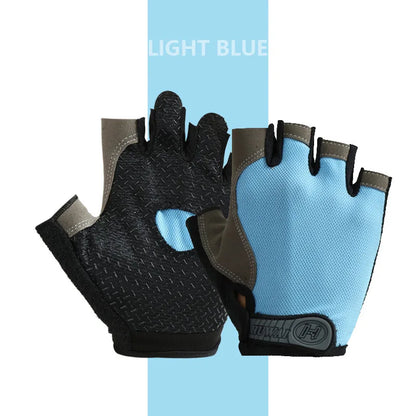 Breathable Fingerless Cycling Gloves - Anti-Slip Half-Finger Fitness, Gym & Fishing Gloves for Men & Women