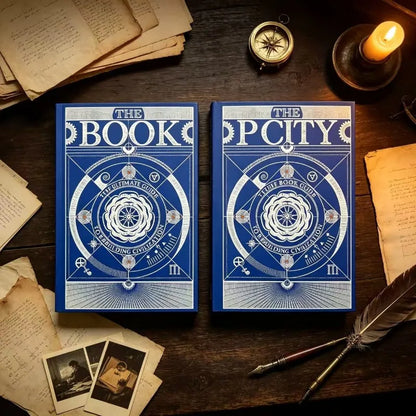 Blue Mysterious Symbol Book - Occult Civilization Guide Hardcover Desktop Collectible Gift for Book Lovers
