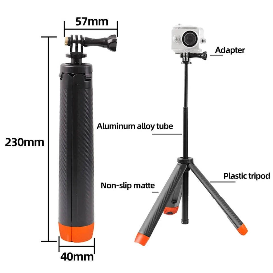 BSLIUFANG Underwater Buoyancy Pole Selfie Stick Tripod — Extendable Mount for GoPro, Insta360, DJI Osmo, and Sports Cameras