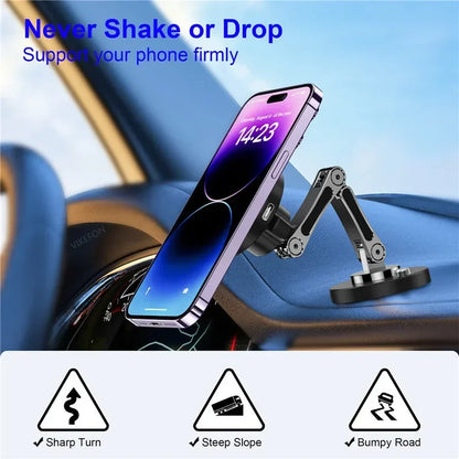 Magnetic Wireless Car Charger Stand – Fast Charging Mount for MagSafe iPhone 15/14/13/12