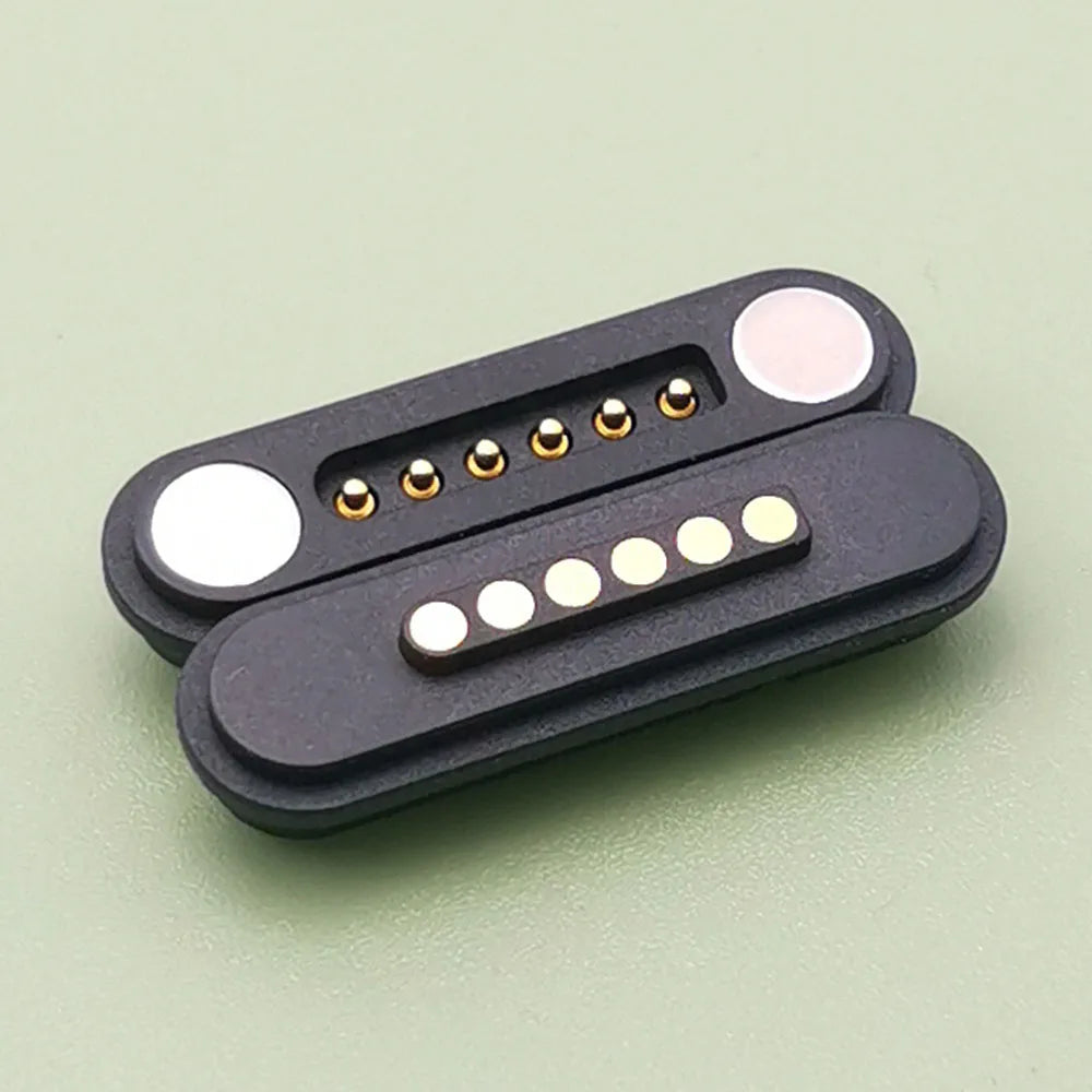 DC 12V 3A Waterproof Magnetic Pogo Pin Connector - 2-6 Pin Spring Loaded Male Female DC Power Socket