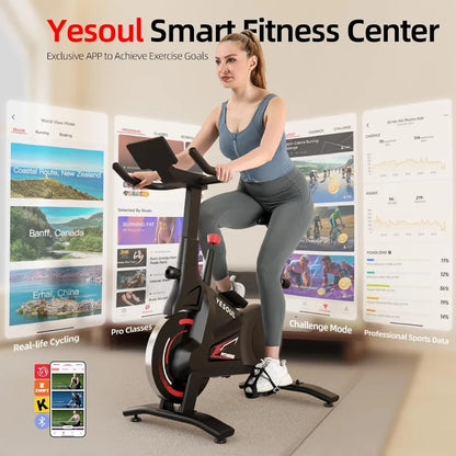 Indoor Stationary Cycling Bike – Adjustable Magnetic Resistance, Smart App Integration, 300lb Capacity Stable Exercise Bike