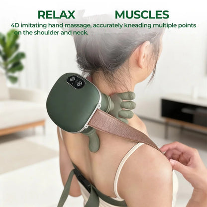 Bionic Finger Wireless Neck & Shoulder Massager — Brushless Motor Cervical Kneading Shawl