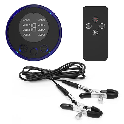 Electric Nipple Clamps & Breast Massager - Adjustable BDSM Sensation Toy for Adult Couples
