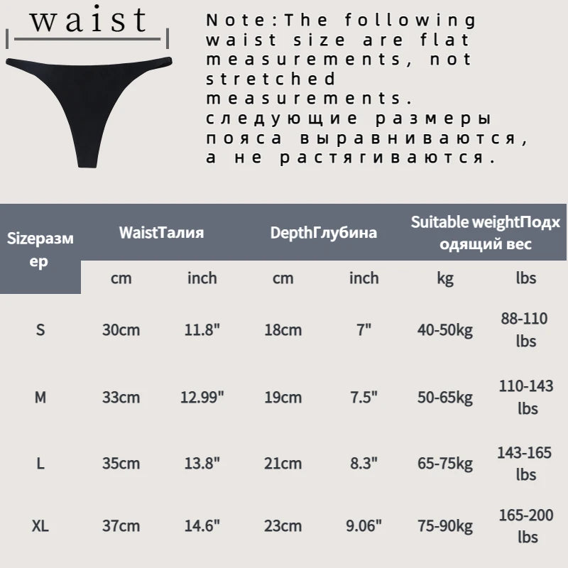 Ice Silk Seamless Thong Panties for Women – Soft Satin Bikini Underwear, Thin Band Tangas Mujer