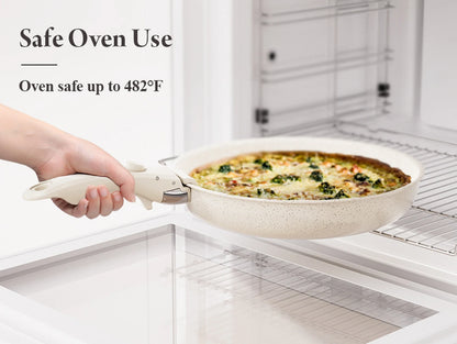 DONNOR Safe Nonstick Kitchen Cookware Set - Oven Safe Pots and Pans with Removable Handles
