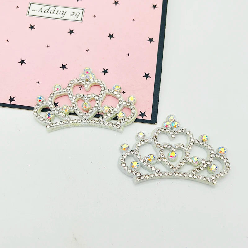 12pcs Padded Crown Rhinestone Patches – DIY Clothes, Crafts & Headwear Decor Accessories