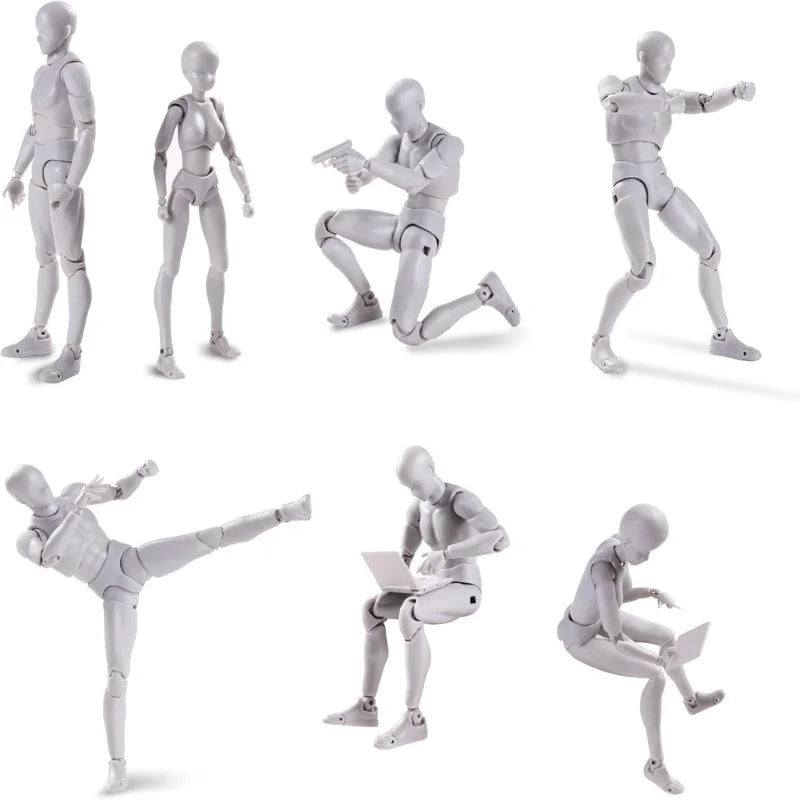 Sketch Drawing Figurines – Male & Female Movable Body Kun/Body Chan Anime Action Figure Mannequin