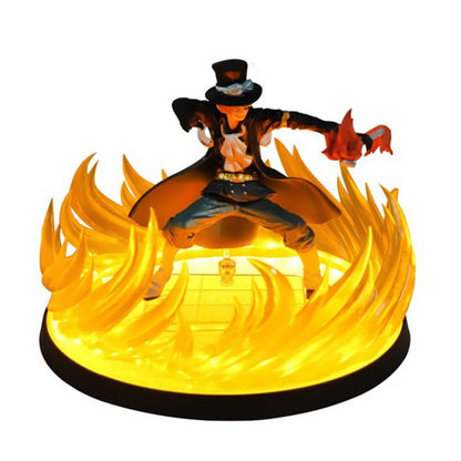 Ice & Whirlwind Flame Special Effects Scene — Luffy, Ace & Bakugou Action Figure Display Toys