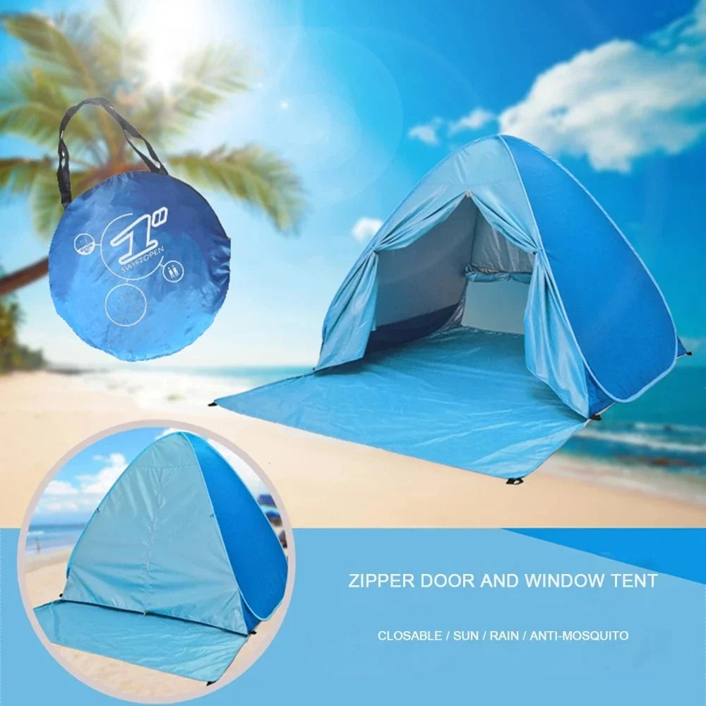 Pop-Up Beach Tent 165×150×110cm – UV Protection, Full Shade, Ultralight & Portable for Family Camping & Travel