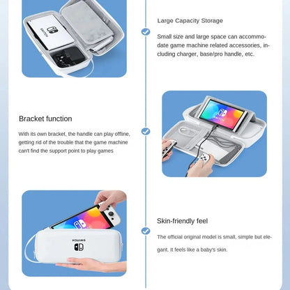 Data Frog Switch OLED/LITE Handheld Storage Bag: Nintendo Switch Portable PU Carrying Case - Protection Travel Bag