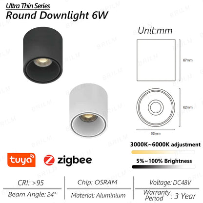 Ultra-Thin 6mm Magnetic Track Light – Dimmable LED Spot Lamp with Smart Tuya Zigbee Gateway