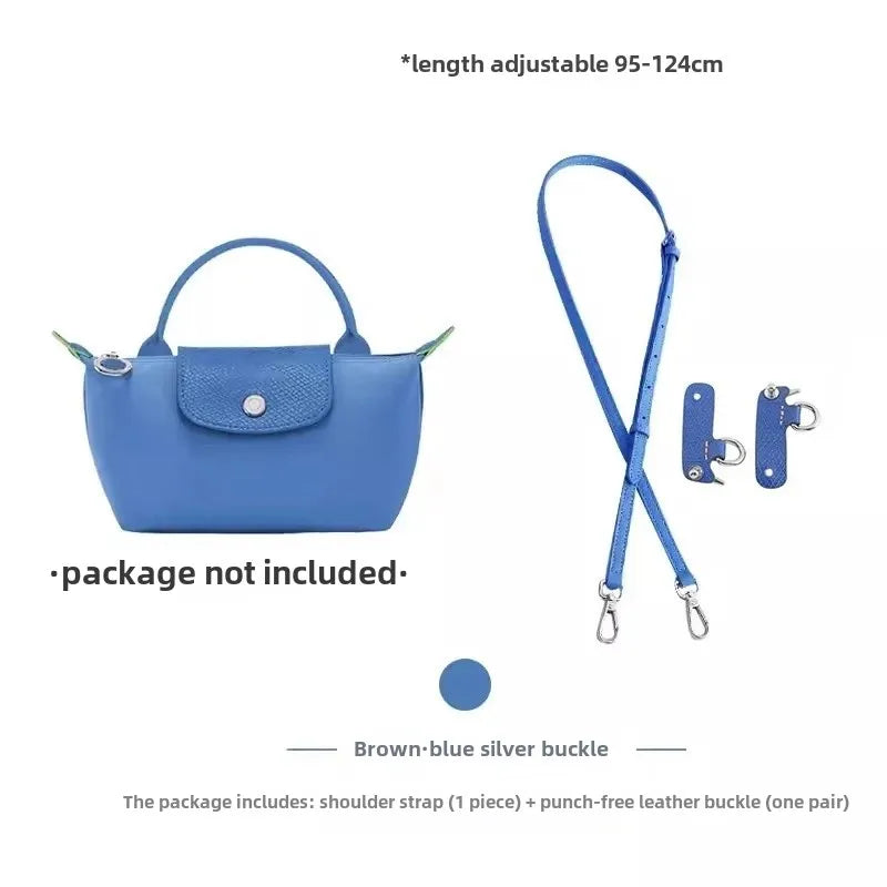 Leather Replacement Crossbody Bag Strap for Longchamp Mini — Earthy Color Shoulder Strap, No Punching Needed