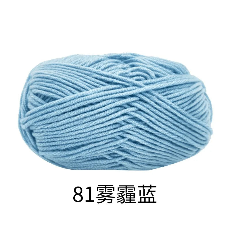 40-50g/Set 4ply Milk Cotton Knitting Yarn – Dyed Lanas for Crochet, Sweaters, Hats & Dolls, Affordable Craft Supplies
