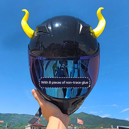 2Pcs Motorcycle Helmet Devil Horns – Stylish Motorbike Helmet Accessories with Suction Cups