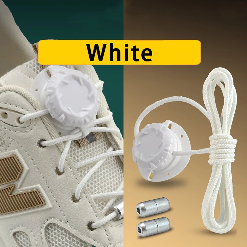 Swivel Buckle No-Tie Shoelaces - Automatic Elastic Laces for Kids & Adults, 1–2 Pair Shoe Accessories