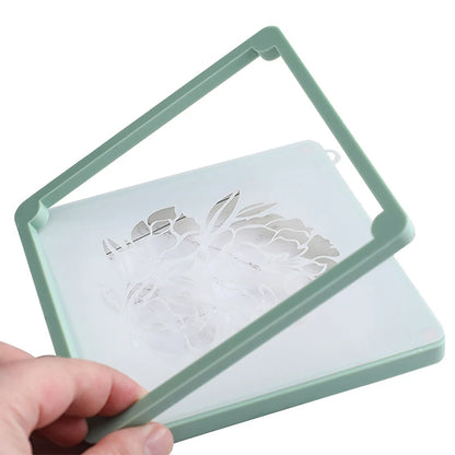 Magnetic Cookie Stencil Holder - Perfect for Fondant, Icing, and Biscuit Cookie Decorating - Stencil Fixing Frame and Silk Screen Holder Supplies