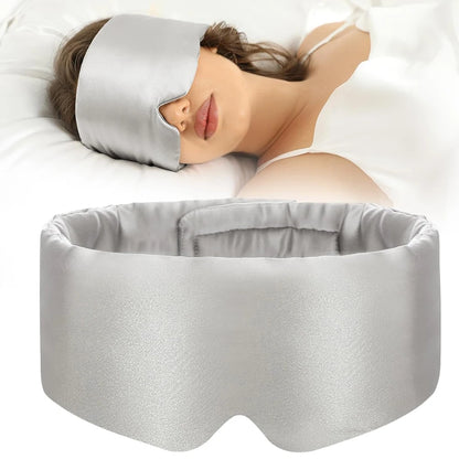 100% Mulberry Silk Sleeping Mask – Soft Padded Eyepatch for Light Blocking, Travel Sleeping Aid Sleep Patch (Slaapmasker)