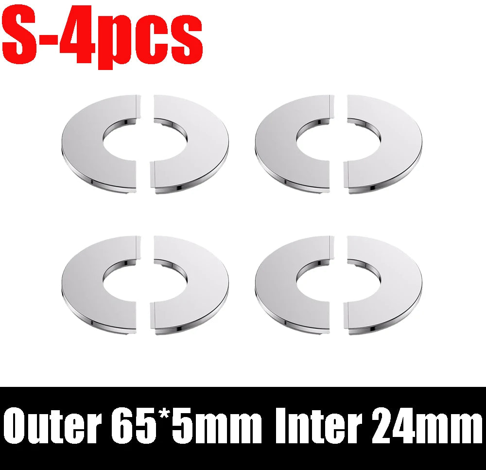 4/1Pcs Stainless Steel Faucet Decorative Cover – Self-Adhesive Shower Pipe Wall Trim for Bathroom & Kitchen Faucet Accessories