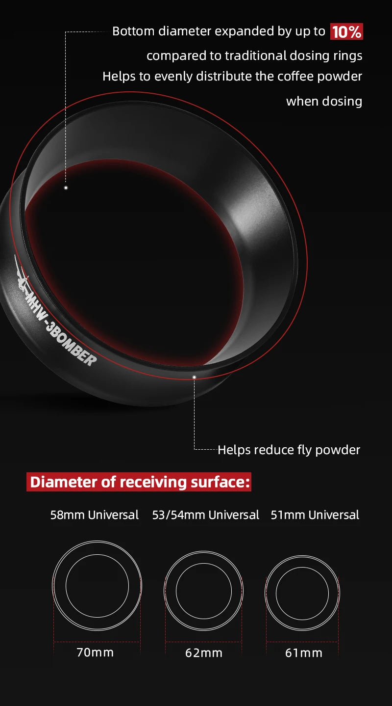 51/54/58mm Magnetic Espresso Dosing Funnel – Coffee Dosing Ring for Portafilter, Barista Brewing Tools