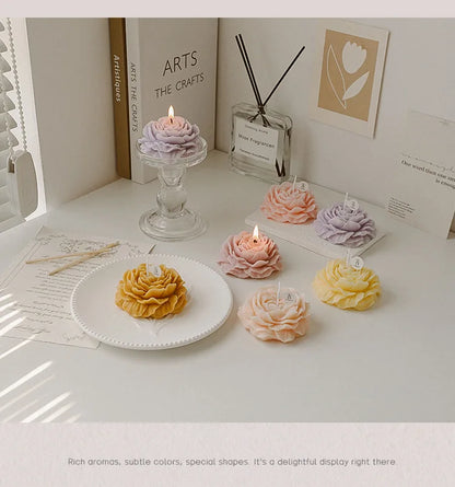 Peony Flower Scented Candle - Perfect Gift Decoration for Mother's Day & Birthdays