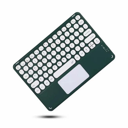 Spanish/English 10-Inch Bluetooth Keyboard – Wireless Rechargeable Universal Keyboard for iPad Air, Pro, Phone, Tablet, Laptop