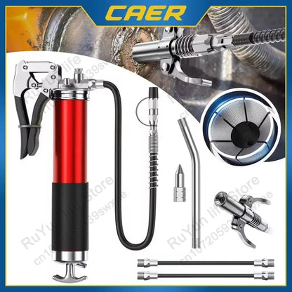 7000PSI Manual Grease Gun Kit – Pistol Grip High-Pressure Pump with 400CC Coupler for Heavy-Duty Maintenance