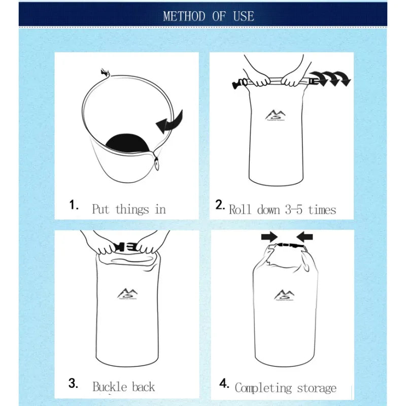 Waterproof Dry Bag: 5L/10L/20L/40L/70L Sack for Camping, Drift, Trekking, Swimming, Rafting, Kayak - Outdoor Waterbag for Fishing and River Trekking