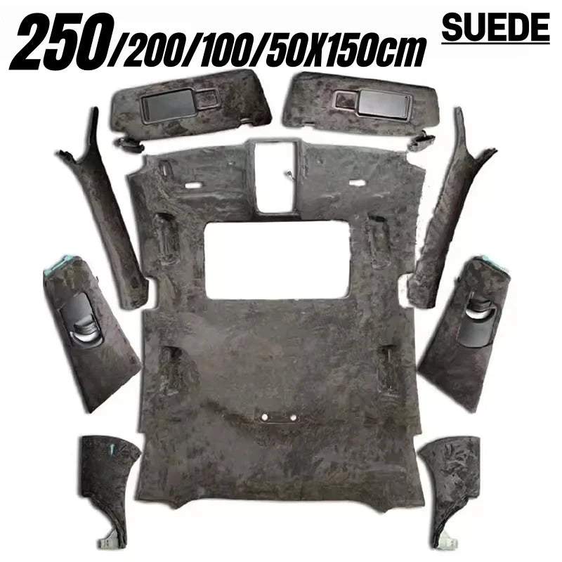 Suede Car Headliner Fabric with Foam Backing - Automotive Roof Lining for Interior Upholstery Repair & DIY Projects