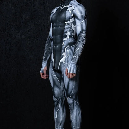 Mechanical Muscle Zentai Bodysuit — Men’s Halloween Punk Cosplay & Carnival Costume 2025